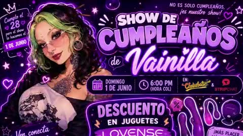 Vainilla Independent model online show from June 18, 2026, 2:45 am