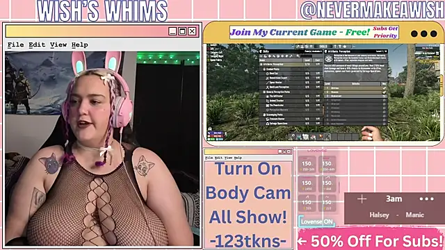 Snapshot of nevermakeawish chatting on July 9, 2026, 9:35 am nevermakeawish online show from July 9, 2026, 9:35 am