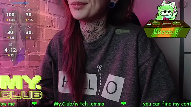 Witch Emma online show from March 9, 2026, 7:56 am